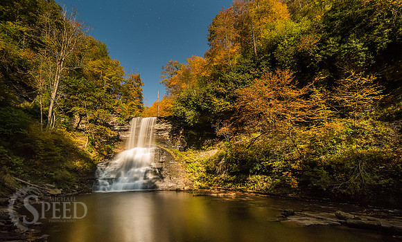 night image of cascades in va