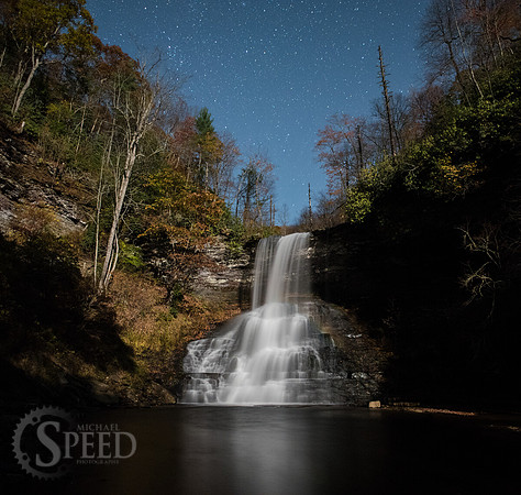 cascades at night