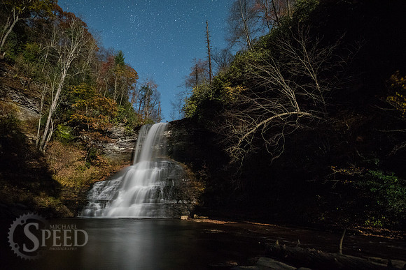 cascades at night