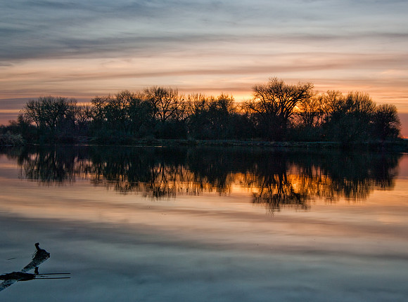 Sunrise over Yellowstone River and South Hills of Billings, MT