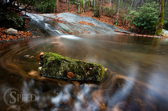 Widows Creek Falls, a waterfall in Stone Mountain State Park, Carolina.