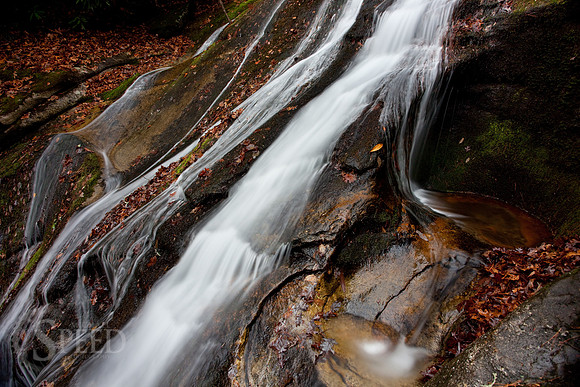 Widows Creek Falls, a waterfall in Stone Mountain State Park, Carolina.