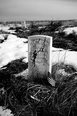 Grave stone at Battle of the Little Bighorn.