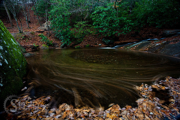Widows Creek Falls, a waterfall in Stone Mountain State Park, Carolina.