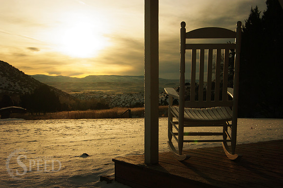 Rocking Chair on porch in Bighorn Canyon