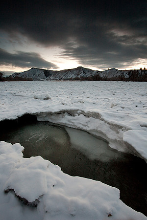 Ice on the Yellowstone River at Riverfront Park - Billings MT