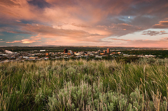 Colorful sunrise over Billings montana