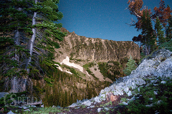 Stars over granite Lake