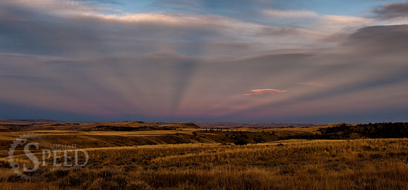 rays of light opposite the sunset.