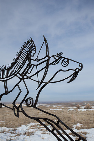 Indian monument at Battle of the Little Bighorn.