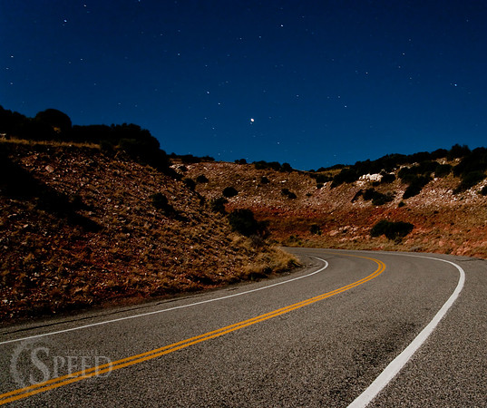 Stars over the road to Yellowtail Dam