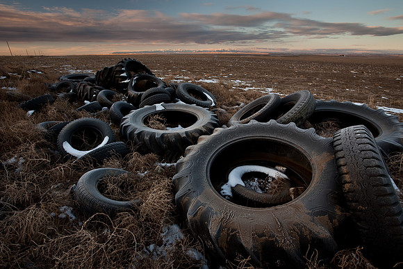 A pile of old tires near Molt MT.