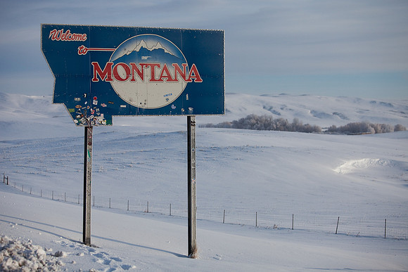 Montana border in winter.