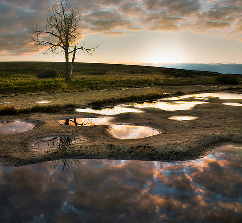 Water puddles on top of Rimrocks.