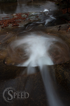 Widows Creek Falls, a waterfall in Stone Mountain State Park, Carolina.