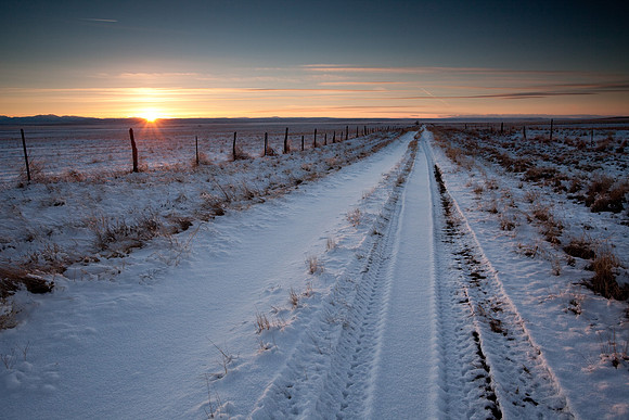 dirt road in winter