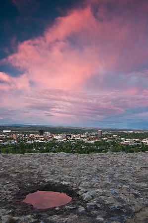 Colorful sunrise over Billings montana