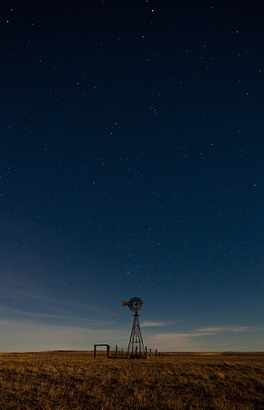 A long exposure of a windmill near Molt, MT.