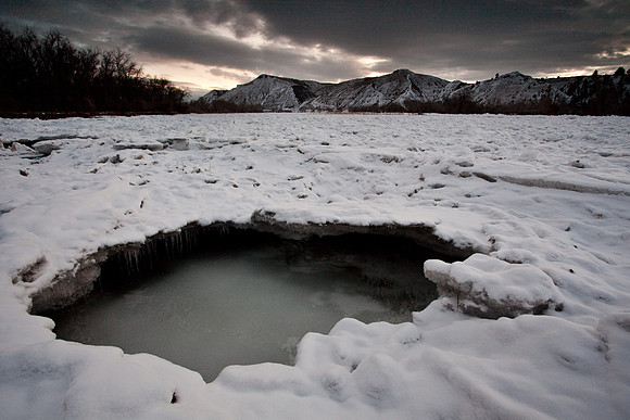 Ice on the Yellowstone River at Riverfront Park - Billings MT