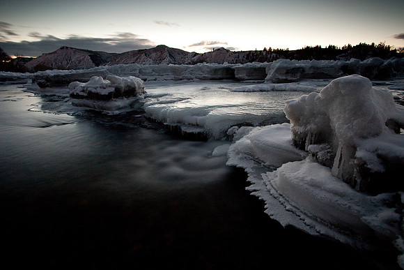 Ice on the Yellowstone River at Riverfront Park - Billings MT