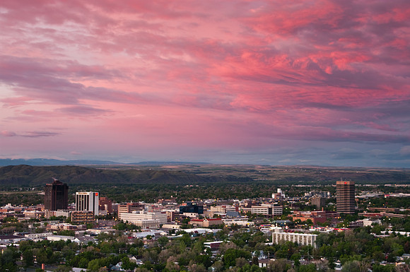 Colorful sunrise over Billings montana