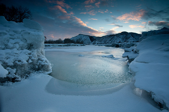 Ice on the Yellowstone River at Riverfront Park - Billings MT