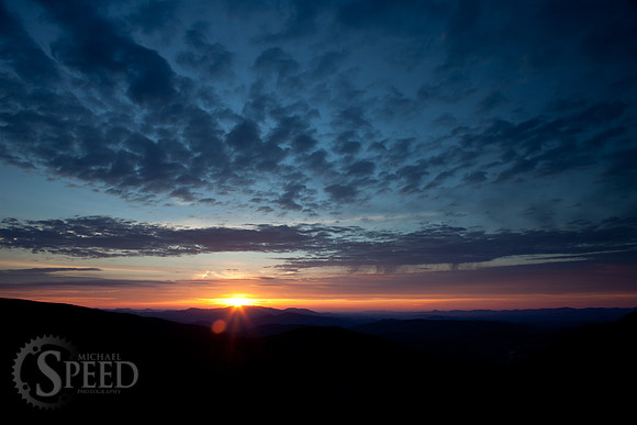 Deep blue sky over blue ridge mountains