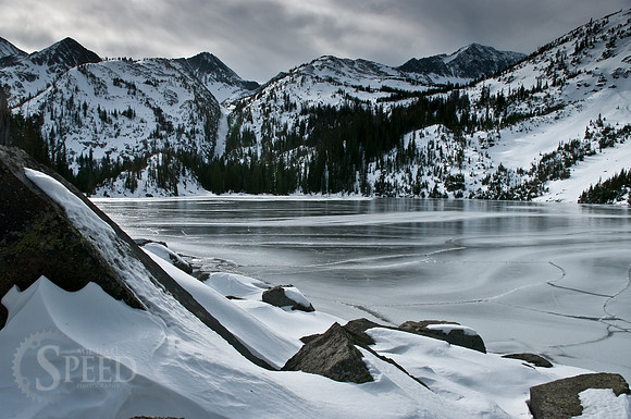 The shore of granite lake.