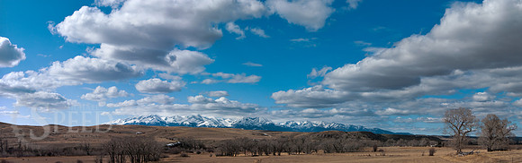 A panorama of the Crazy Mountains.