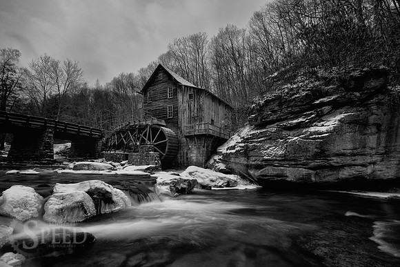The Glade Mill at Babcock State Park, taken during sunrise.