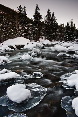 Icey west rosebud creek at sunrise
