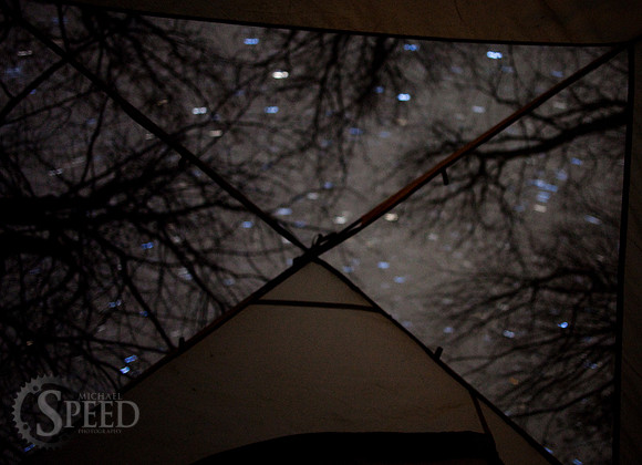 Stars from inside a tent