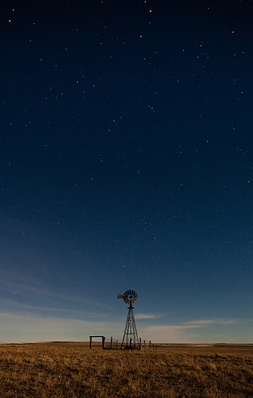 A long exposure of a windmill near Molt, MT.