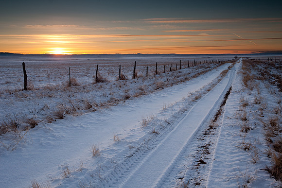 dirt road in winter