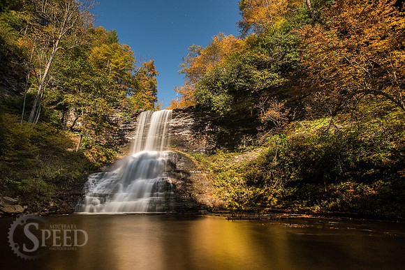 night image of cascades in va